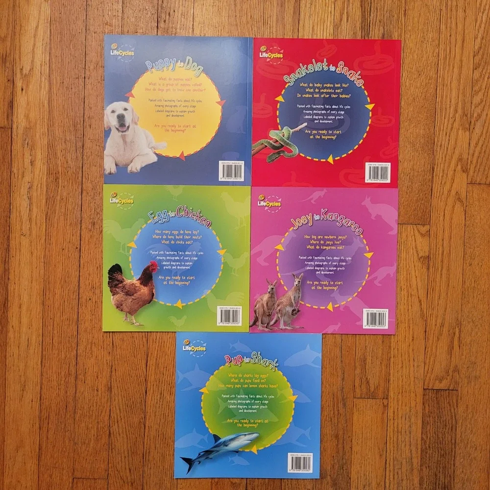 5 QEB LifeCycles Educational Kids Book Set Multicolor Nature Homeschool Learning